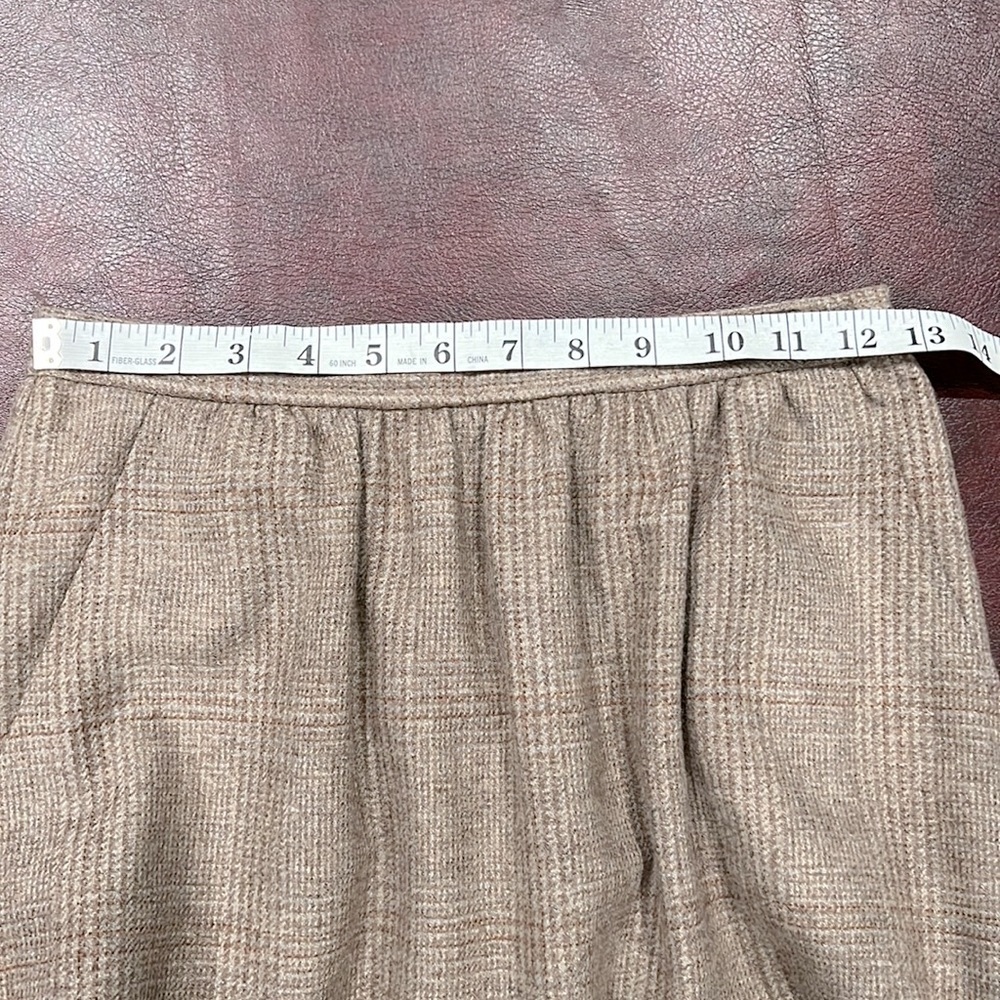 Vintage Evan-Picone Brown Tweed Wool Midi Skirt - Size 8 - Picture 7 of 11